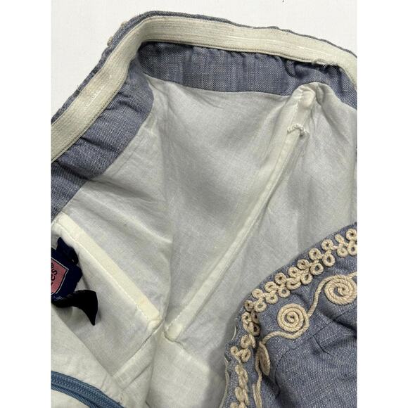 Vineyard Vines chambray crochet lace trim linen dress Size 8 Blue, Pockets - Picture 8 of 8